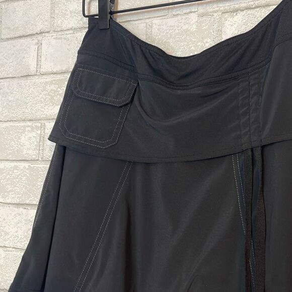 Athleta Wherever Black Ruched Skirt 6 Petite - Picture 3 of 6